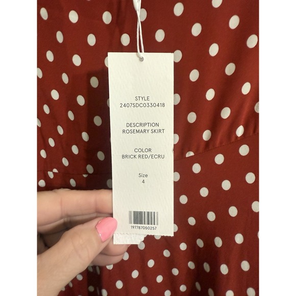 NWT Veronica Beard Women's Orange Dot Rosemary Asymmetrical‎ A-Line Skirt Size 4 - Picture 3 of 5